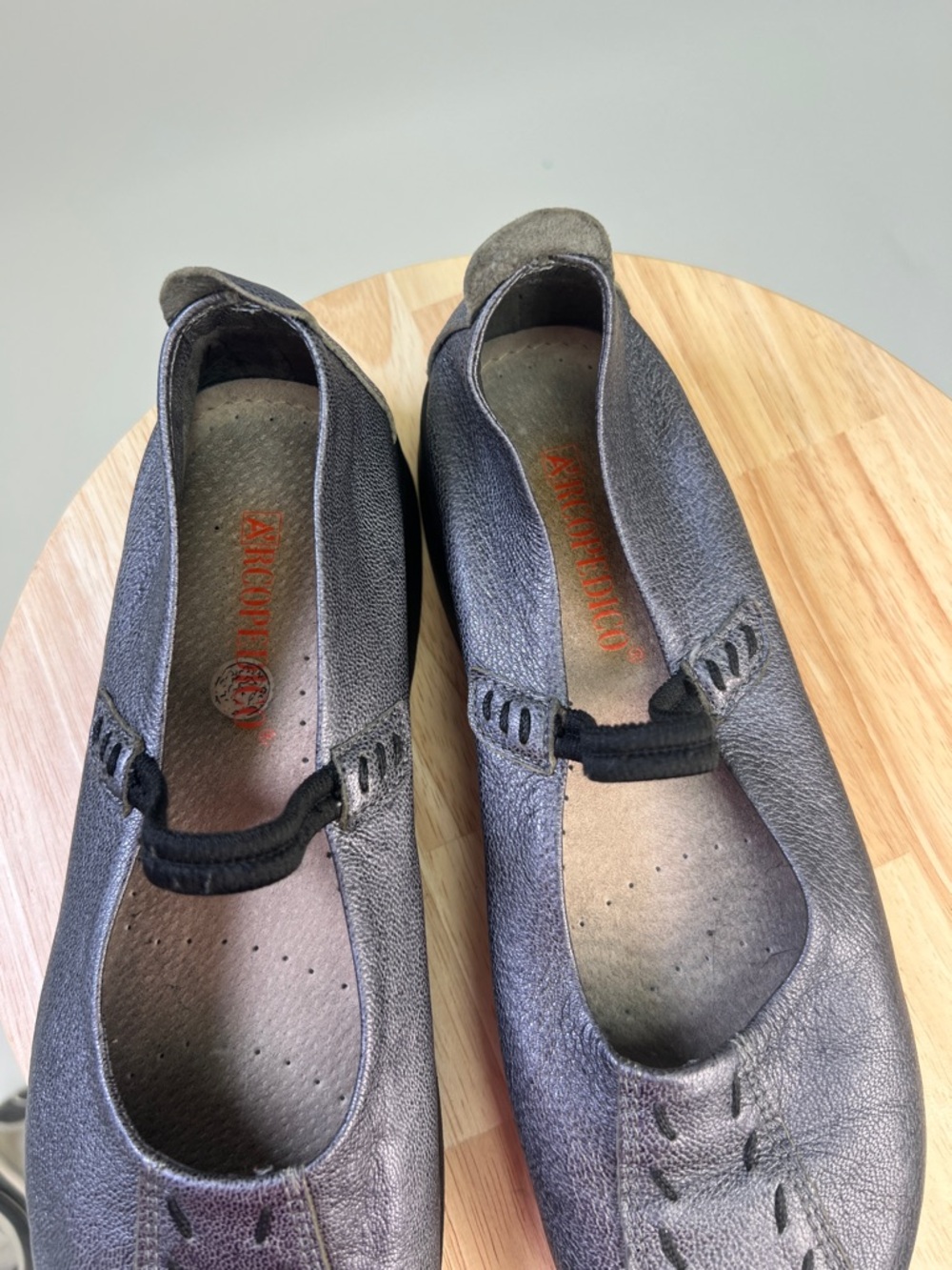 Arcopedico Shawna Pewter Leather Mary Jane Women's Slip on shoes Size 40 Size 9 - Picture 2 of 11